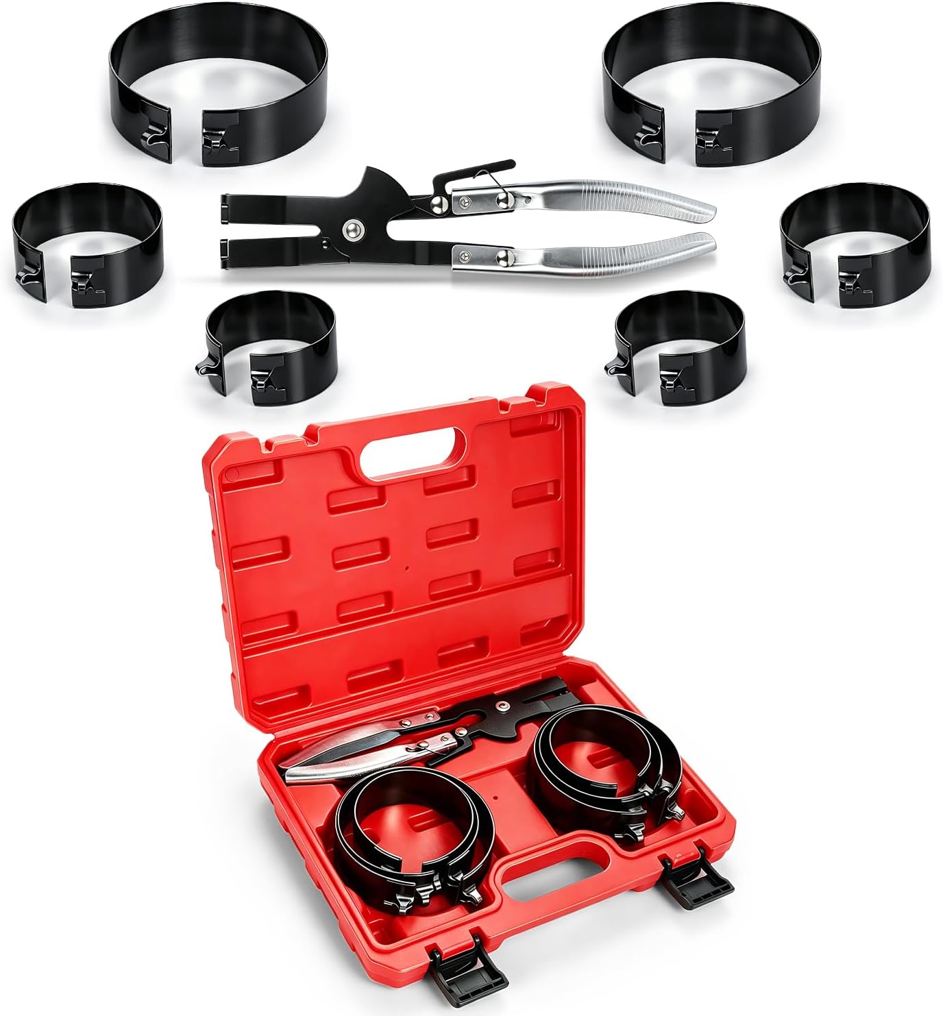 LINXINO 7PC Piston Ring Tool Kit, 2.75-4.38in Ratchet Kit