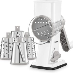 Geedel Rotary Cheese Grater - 4 Blades, Easy Clean