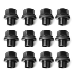 19mm M22-1.5 Black Lug Nuts, 12-Pc Set