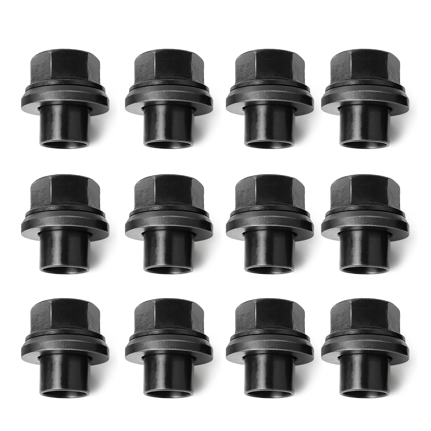 19mm M22-1.5 Black Lug Nuts, 12-Pc Set