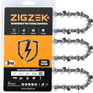 14 Inch Chainsaw Chain, 3/8 LP, .043 Gauge (3-Pack)