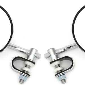 2-Pc 4" Chrome Clamp-On Motorcycle Mirrors - Universal Fit
