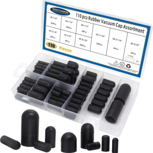 110-Piece Rubber Vacuum Cap Assortment Kit