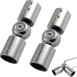 Heavy-Duty Corner Curtain Rod Connector, 2 PCS Silver