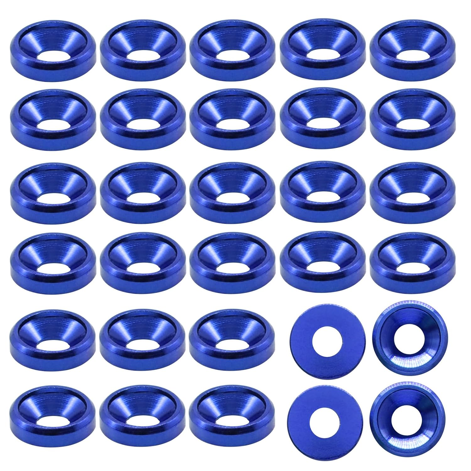 60-Pack M3 Aluminum Anodized Washers, Dark Blue