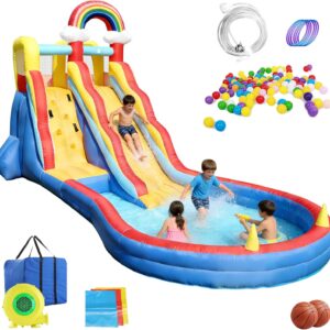 20.5ft Inflatable Water Slide for Kids - Backyard Bounce House