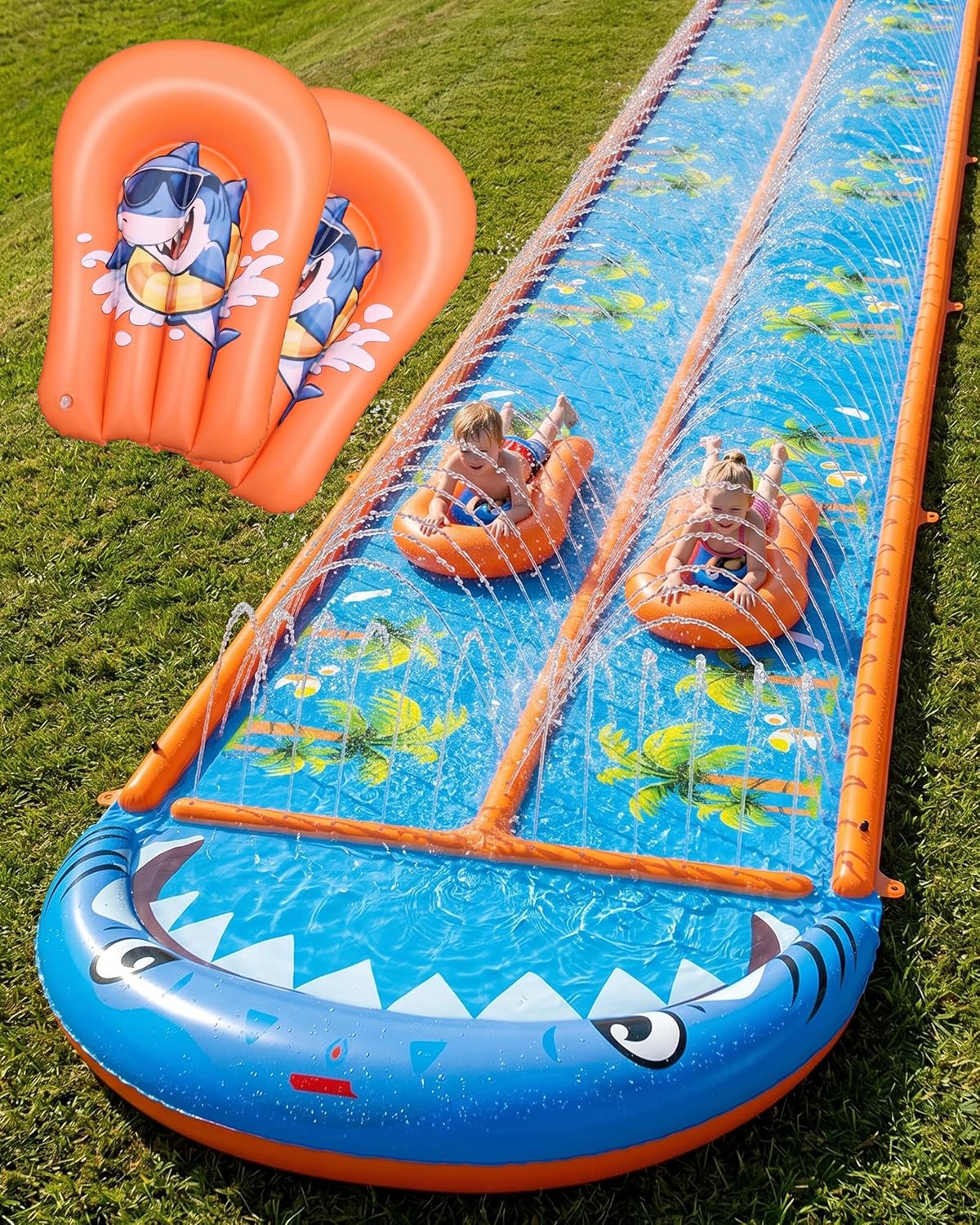 Heavy-Duty 40ft Slip 'n Slide w/ Sprinkler & Boards