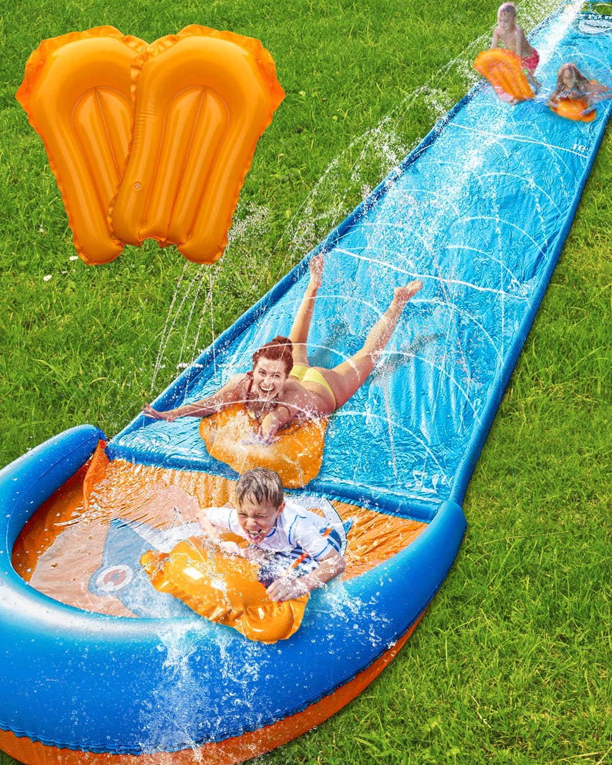 32FT Inflatable Water Slide w/ Sprinkler for Backyard Fun
