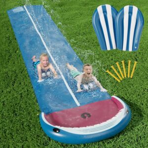 Jasonwell 20ft Double Slide with Splash Pool - Shark