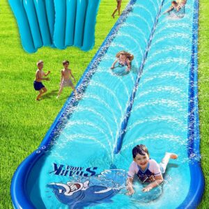 Heavy-Duty Inflatable Water Slide w/ Guard Rails & 2 Bodyboards