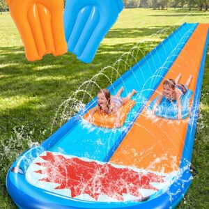 Sloosh Shark Water Slide, 22.5ft Inflatable Slide with Sprinkler