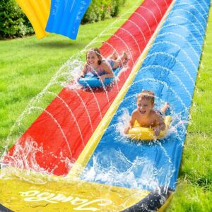 JAMBO 25ft Double Lane Splash Slide w/ 2 Bodyboards