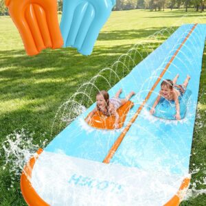Sloosh 32.5ft Double-Lane Water Slide with Boards