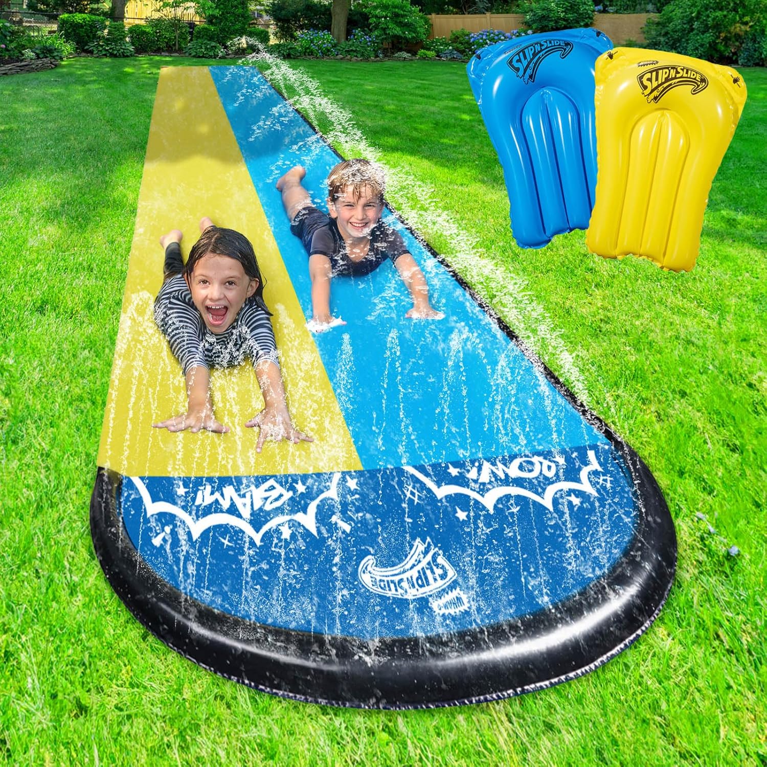 Wham-O Slip N Slide 18ft Double Wave Rider with Boards