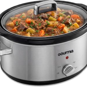 Gourmia 7 Qt Slow Cooker - Stainless Steel & Ceramic
