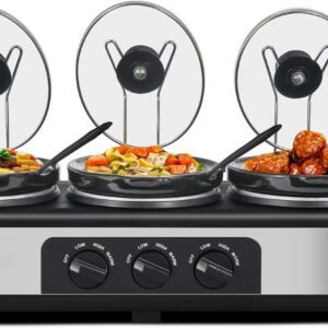 3-Pot Slow Cooker Buffet Server - 4.5 Qt, Stainless Steel