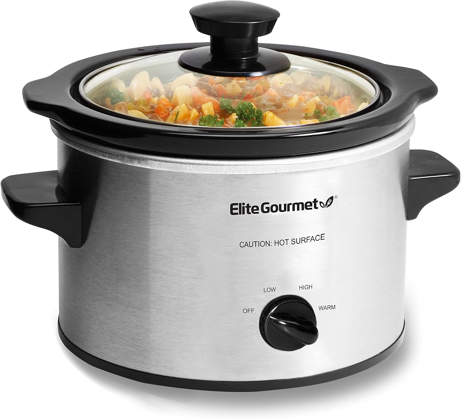 Elite Gourmet 1.5 Qt Slow Cooker, Stainless Steel