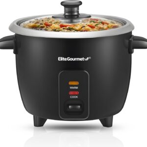 Elite Gourmet 6-Cup Rice Cooker, Black
