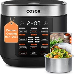 Cosori 10-Cup Rice Cooker, 18 Functions, Black