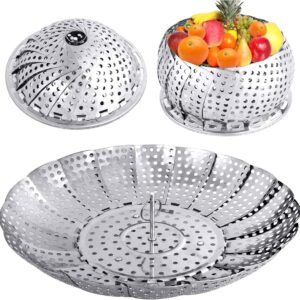 Stainless Steel Collapsible Steamer Basket, Fits Pots 5.3"-8.6"