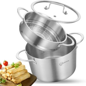 LOLYKITCH 5 Qt Stainless Steamer Pot with Lid