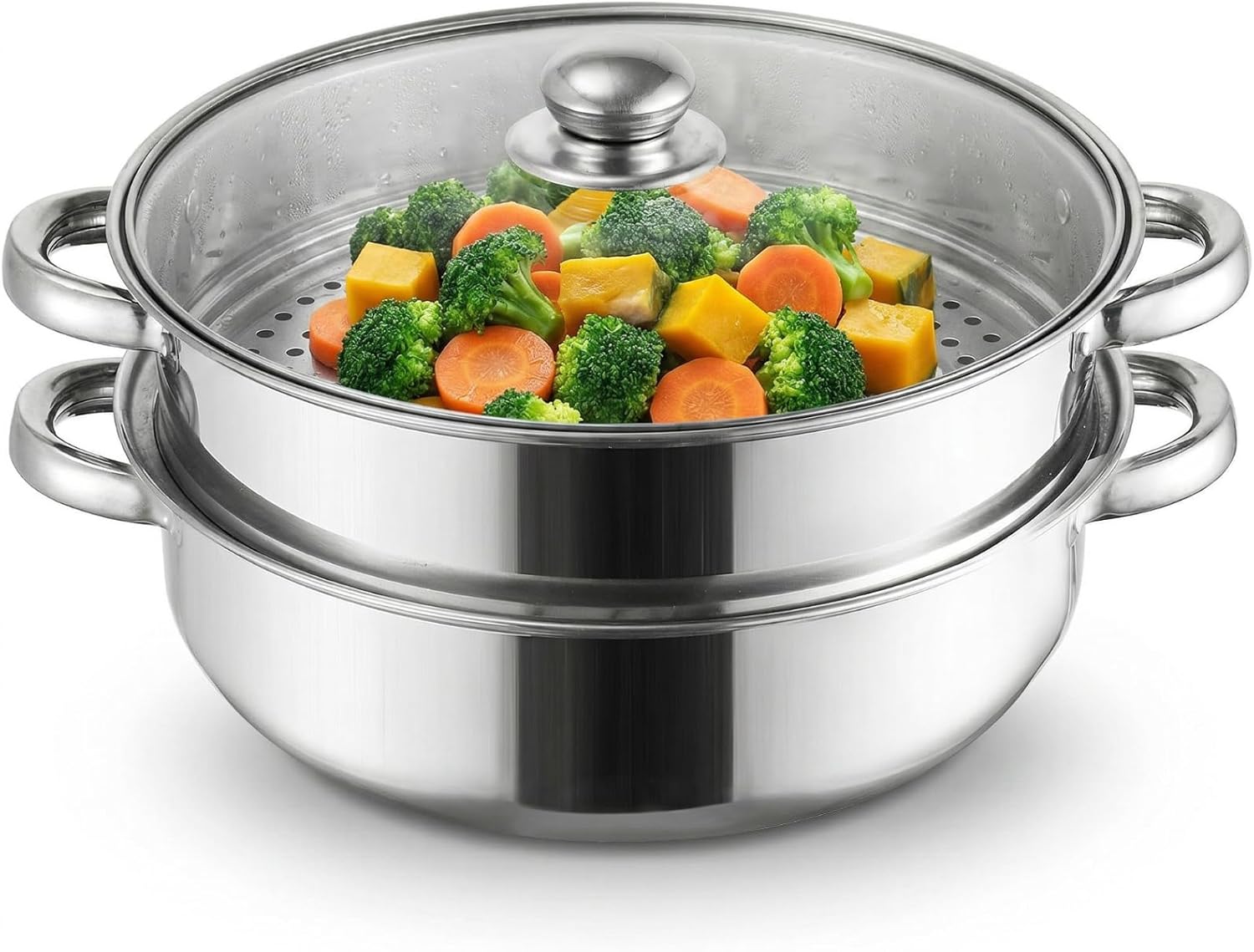 ZENFUN 2-Tier Stainless Steel Steamer Pot Set