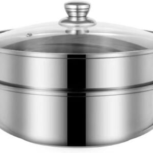 5qt Stainless Steel Steamer Pot, 2-Tier Cooking Set