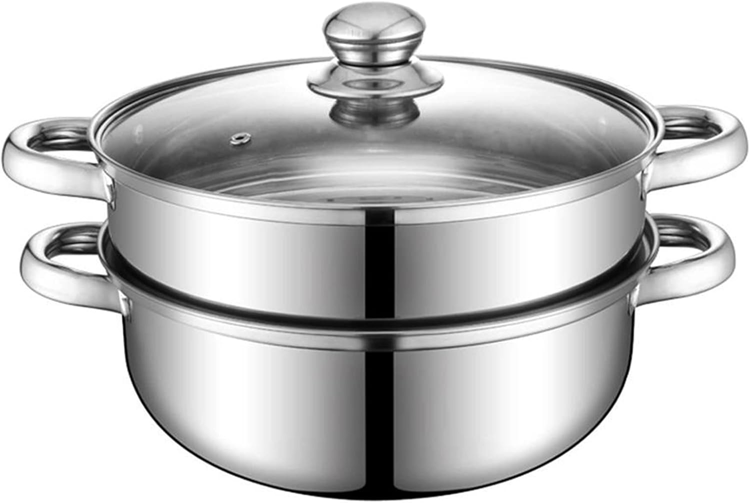 Lcilent 11" Stainless Steel Steamer Pot 2-Tier