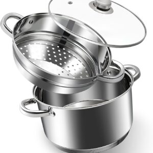 AuFranc 6QT Stainless Steel Stockpot & Steamer Set