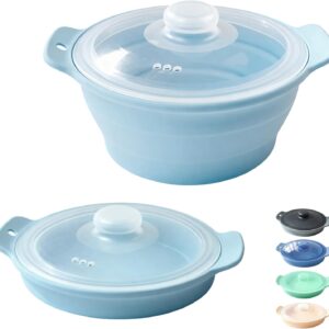 42oz Silicone Microwave Steamer - BPA Free Blue