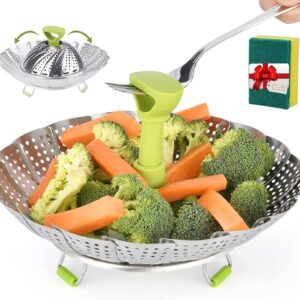 Roontin Stainless Steel Foldable Steamer Basket 9"