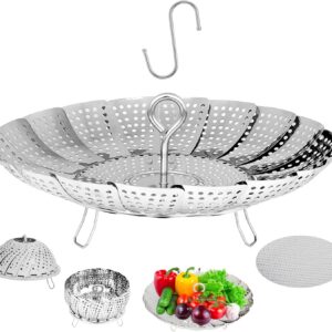 IQworks 304 SS Folding Steamer Basket 6-10.3"