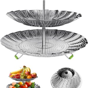 2-Layer Stainless Steel Vegetable Steamer Basket