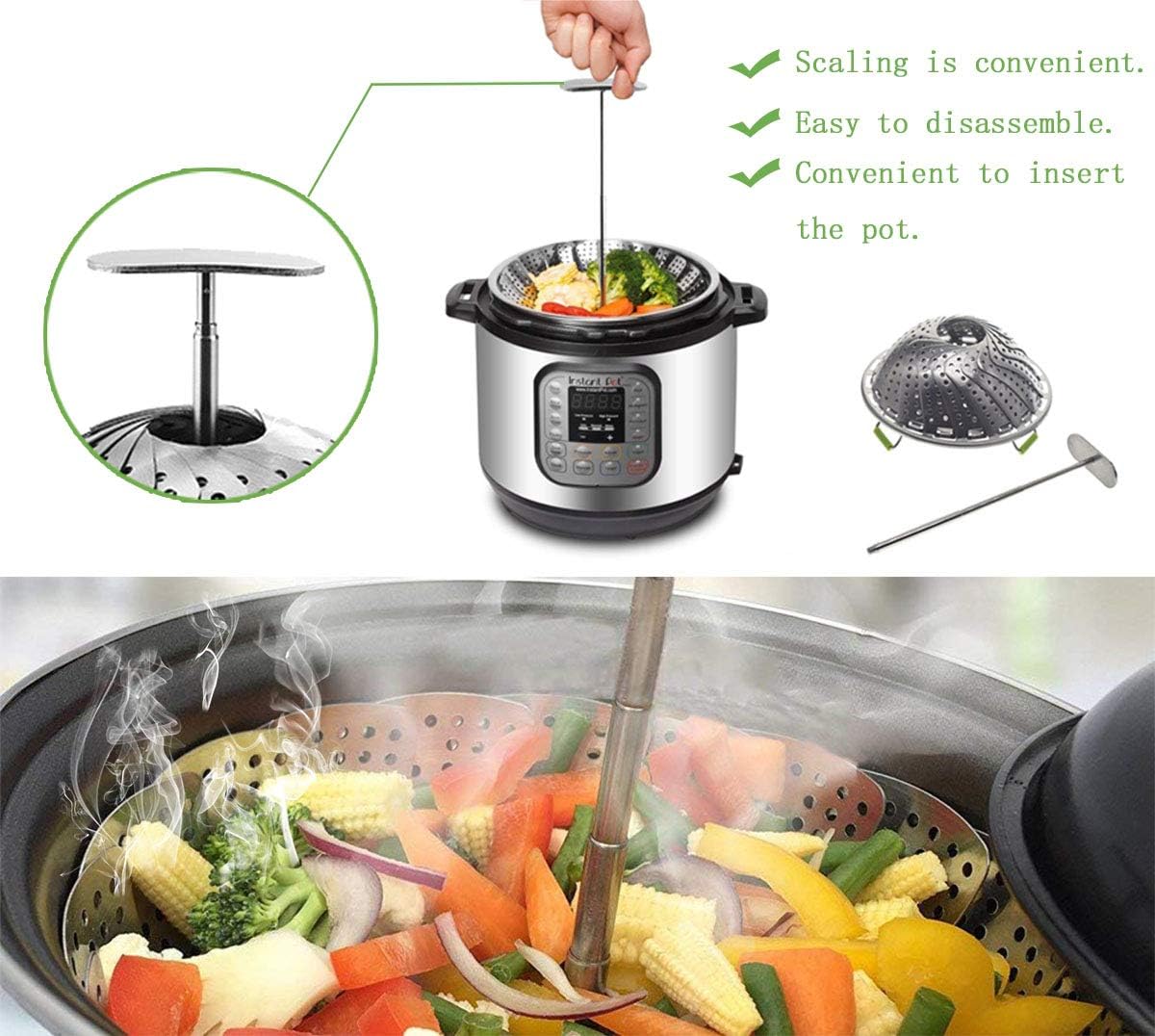 Stainless Steel Folding Steamer Basket 5.5"-9"