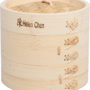 Helen's Bamboo Steamer 6" 2-Tier for Dumplings & Veggies