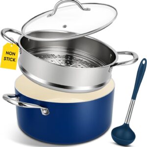 AOSION 6qt Nonstick Steamer Pot Set - Ceramic & Ladle Included