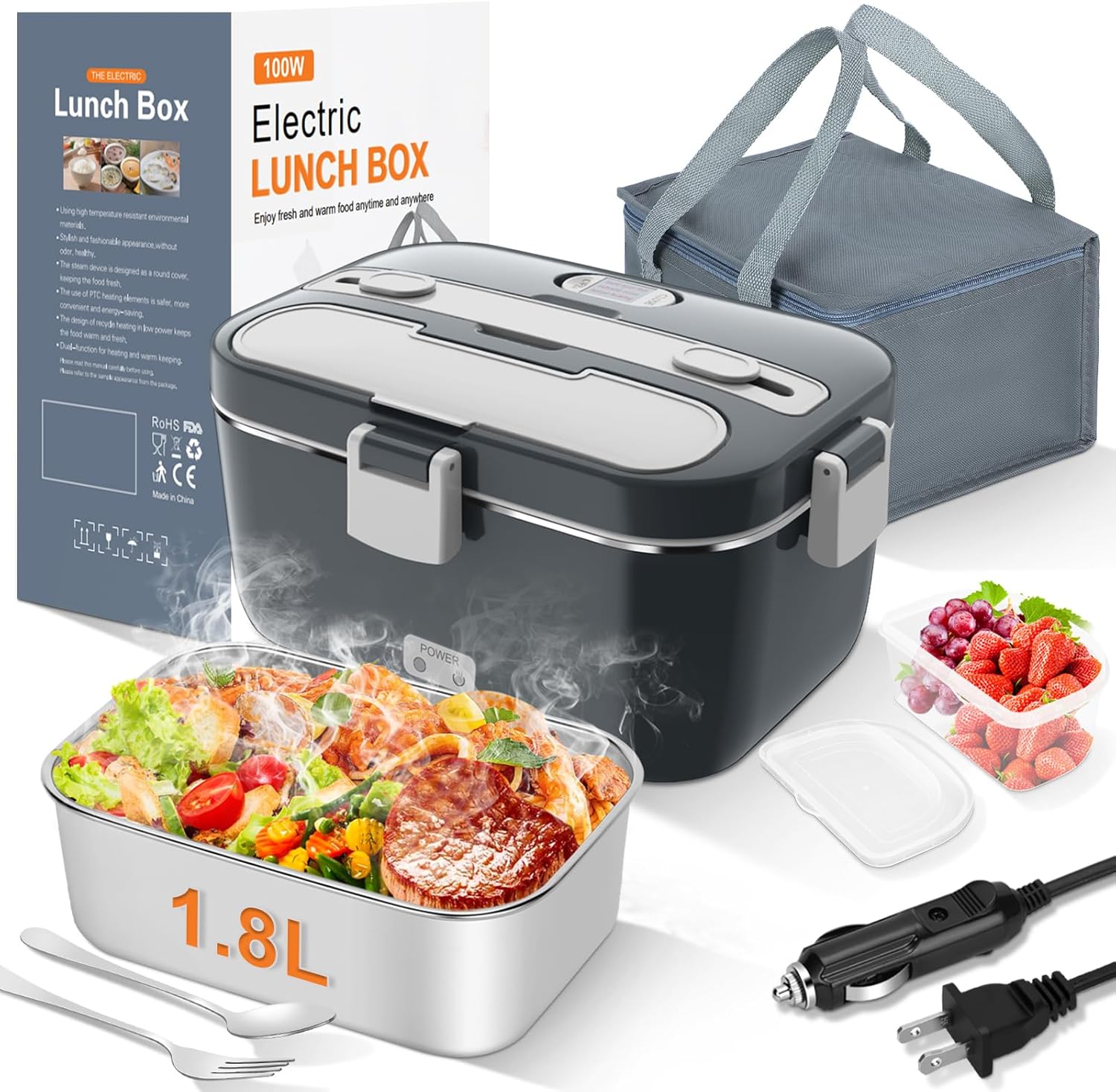 DUPASU Electric Lunch Box 100W Fast Heater 1.8L
