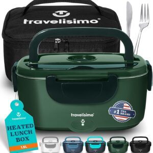 TRAVELISIMO 100W Heated Lunch Box - 1.5L Stainless Steel
