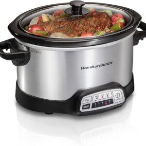 Hamilton Beach 4 Qt Slow Cooker, Programmable, Silver