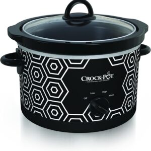 Crock-Pot 4.5 Qt Slow Cooker, Black/White Hex Design