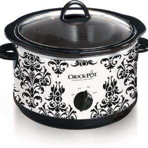 Crock-Pot 4.5 Qt Manual Slow Cooker, Damask White