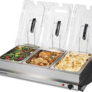 Proctor Silex Triple Buffet Server & Warmer, Stainless Steel