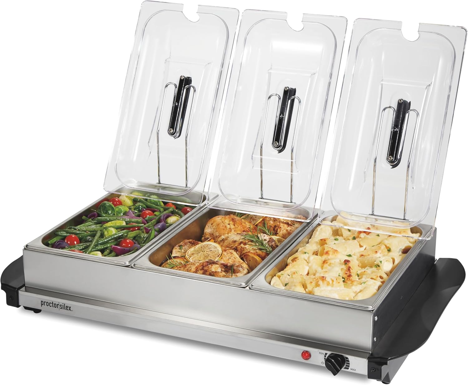 Proctor Silex Triple Buffet Server & Warmer, Stainless Steel