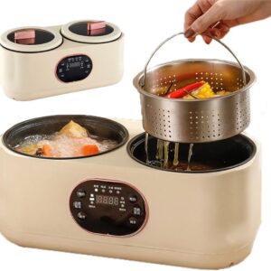 Dual Pot Digital Slow Cooker, 1.8L Non-Stick Rice Cooker
