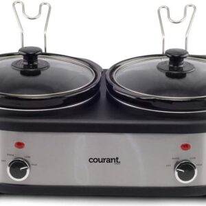 Courant Dual Slow Cooker 5 Qt, 2.5 Qt Each, Stainless Steel