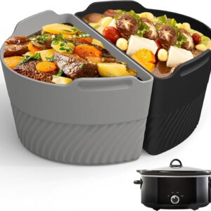 Silicone Slow Cooker Liners & Divider for 6-8 Qt Pots