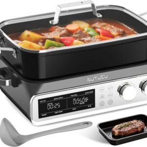 AUTUCU N21NA Pro 10qt Slow Cooker, 8-in-1 Multi-Cooker