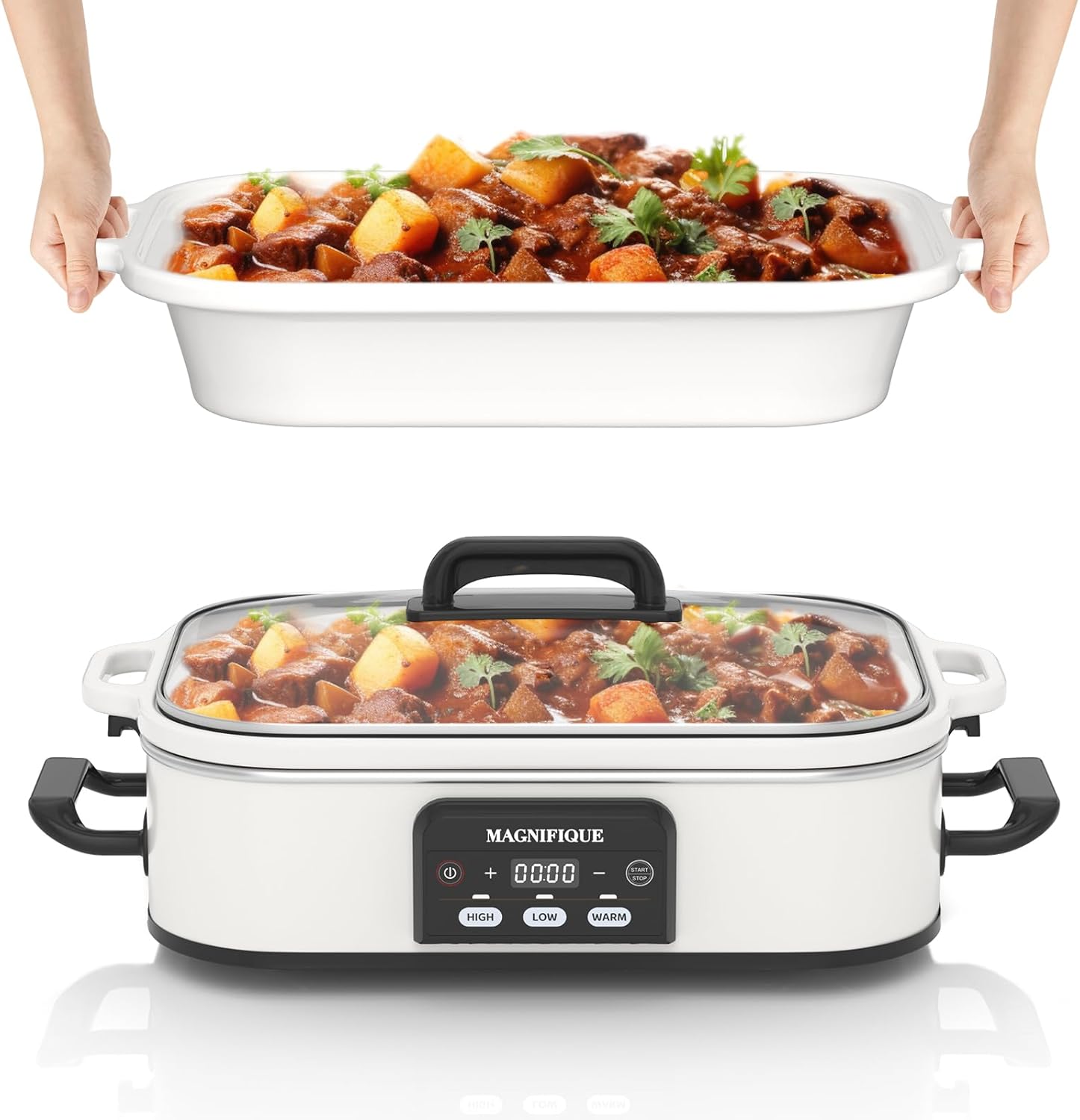4 Qt Slow Cooker w/ Ceramic Dish - INDY VAC