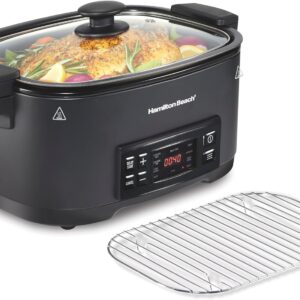 Hamilton Beach 6 Qt 9-in-1 Slow Cooker, Black
