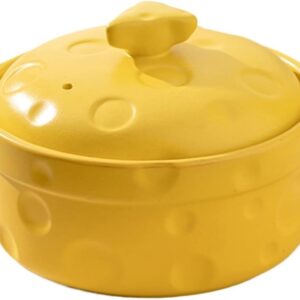 ZDOYUN Ceramic Dutch Oven Pot, Cooking Saucepan, Yellow